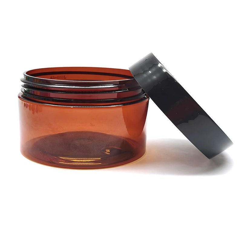 BallHull 4 Oz Amber Plastic Cosmetic Jars Leak Proof Container With Black Lid For Cream  Lotion  Powder  Ointment  Beauty Products Etc  12 Pcs. - Image 4