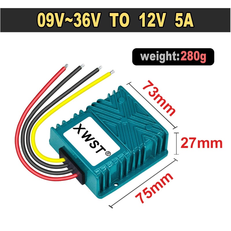 9 36V إلى 12V 5A 75Blue محول DC DC معزز مخفض منظم جهد مصدر طاقة - Image 3