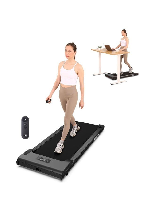 RUIYADA Walking Pad Treadmill Desk Treadmill for Home Office with 242lb Capacity 2 in 1 Portable Treadmill for Walking and Jogging Remote Control in LED Display Black - Image 1