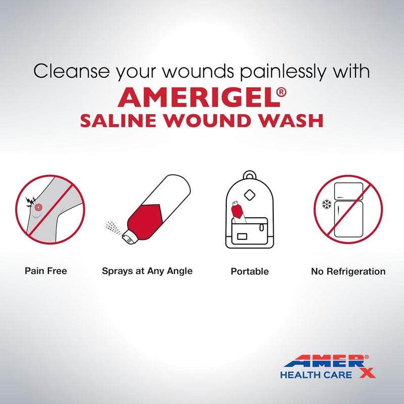 AMERIGEL  Saline Wound Wash  First Aid Cleansing Solution  Advanced Skin and Wound Care  4 Fl Oz - Image 4