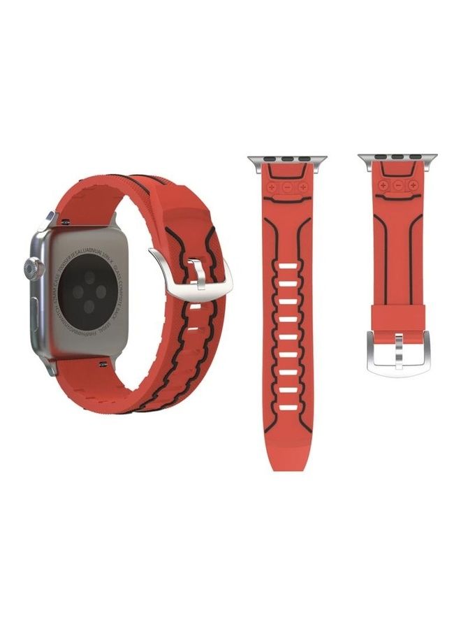 NIBEMINENT Replacement Watchband for Apple Watch Series 3/2/1 42mm Red - Image 1