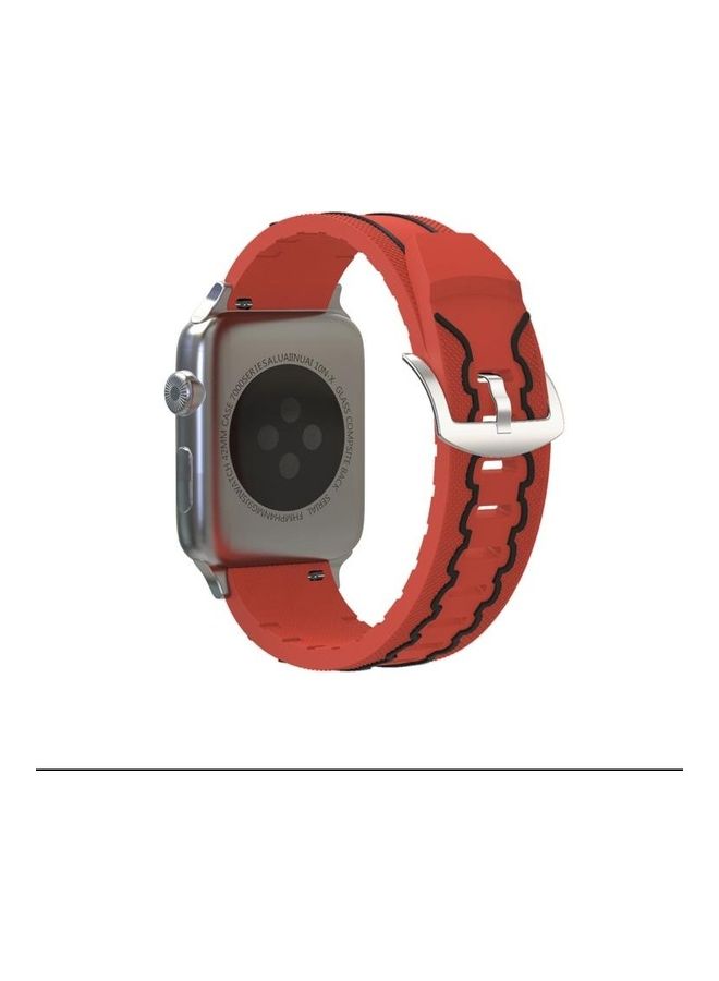 NIBEMINENT Replacement Watchband for Apple Watch Series 3/2/1 42mm Red - Image 4