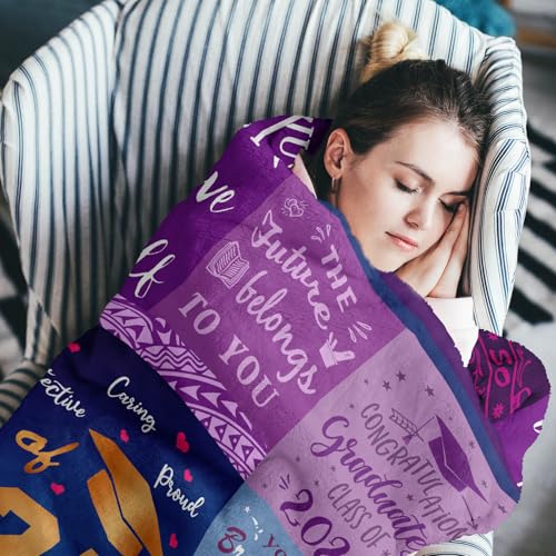 Gevuto Graduation Gifts Blanket - 2025 High School College Graduation Gifts for Her Him - Class of 2025 Throw 50" X 60" - Image 4