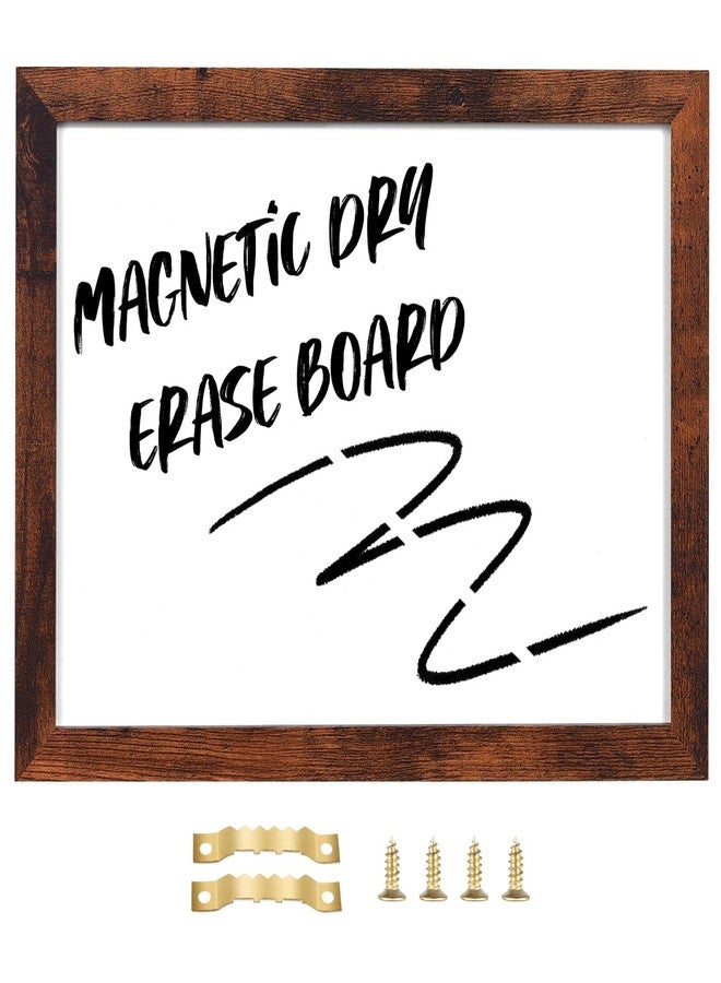 TORASO Dry Erase White Board for Wall, Magnetic Whiteboard, Hanging Board for Decoration/Planning/Drawing/Memo,for Office/School/Home11.8" x 15.7"-Walnut Brown - Image 1