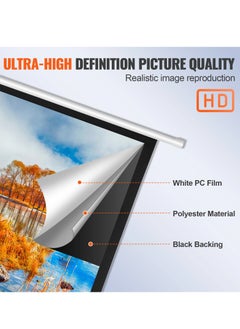 FlashHawk 120 Inch 16:9 Wall Mount Electric Projector Screen - Motorized Projection Curtain with Remote Control For Business/School/Office/Meeting  - Image 5