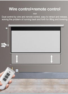 FlashHawk 120 Inch 16:9 Wall Mount Electric Projector Screen - Motorized Projection Curtain with Remote Control For Business/School/Office/Meeting  - Image 3