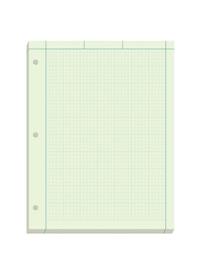 Ampad Engineer Pad, 5 Squares per Inch, 8.5" x 11", 200 Sheet Pad, Green (22-144) - Image 1