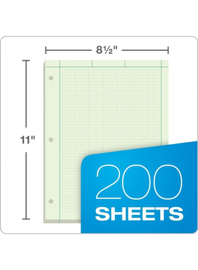 Ampad Engineer Pad, 5 Squares per Inch, 8.5" x 11", 200 Sheet Pad, Green (22-144) - Image 5