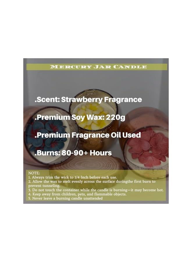 Green Tiger glass Strawberry Scented Candle, "decorative candle," "scented candles," " soya wax,"luxury candles,"shiny glass, and "home fragrance, strawberry fragrance - Image 2