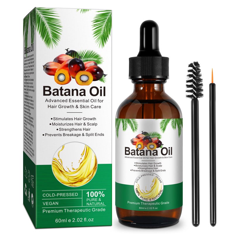 Batana Oil for Hair Growth 60ML, 100% Pure Unrefined Batana Oil Promotes Hair thickness, Repairs Damaged Hair, Smoothes Hair, Prevent Hair Loss - Image 1
