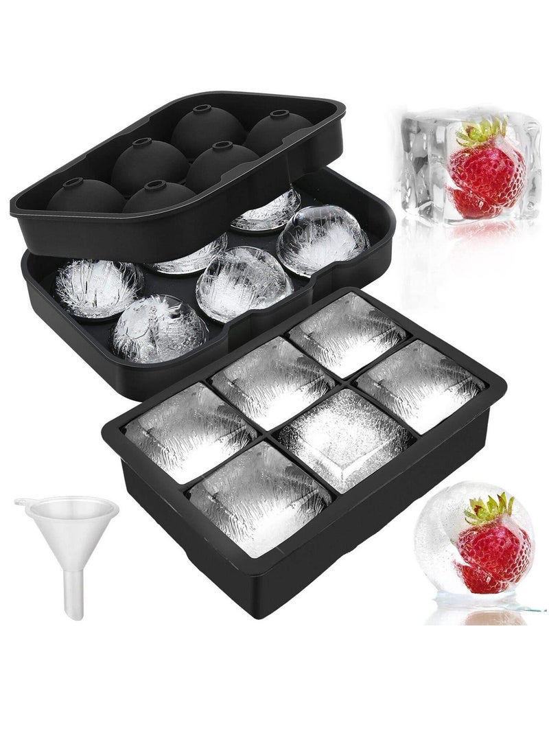 General Silicone ice cube tray with lid, make large ice cubes, large whiskey ice cube mold, for cocktails and wine, soup and frozen snacks, easy release quick frozen ice ball mold  - Image 1