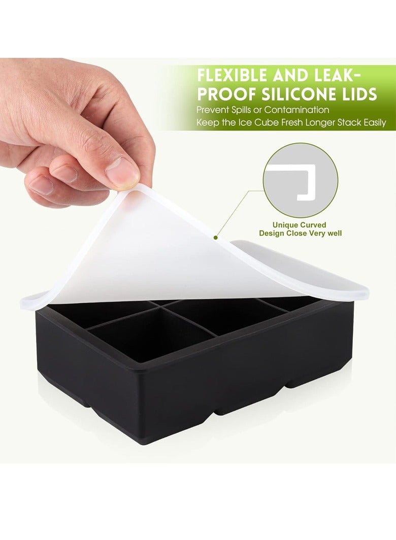 General Silicone ice cube tray with lid, make large ice cubes, large whiskey ice cube mold, for cocktails and wine, soup and frozen snacks, easy release quick frozen ice ball mold  - Image 3