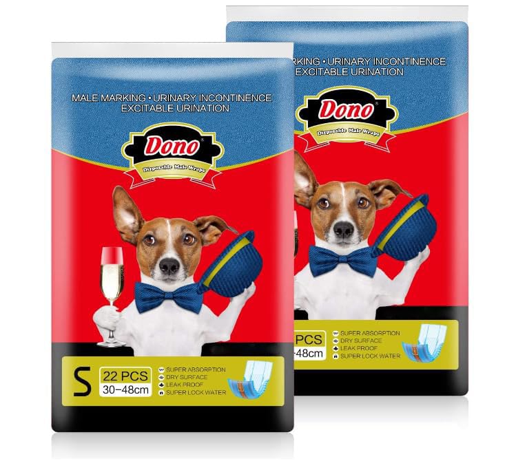 Dono Disposable Dog Diapers MaleDogs Jeans Super Absorbent Soft Pet Diapers Doggie Wraps for Male Puppy Dogs Leak Protection Excitable Urination or Incontinence