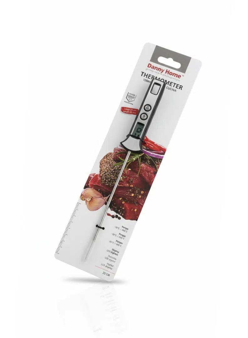 Danny Home Digital Food Thermometer 23 cm – Instant Read Cooking Thermometer with Stainless Steel Probe, Wide Range -30°C to 280°C for Meat, BBQ & Baking - Image 1