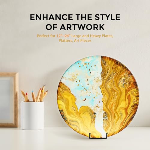 TRLife TR-LIFE 12 Inch Plate Stands for Large Heavy Duty Display - Metal Picture Frame Holder Stand + Table Top Easels for Decorative Platter, Book, Plaque, Photo (2 Pack) - Image 4