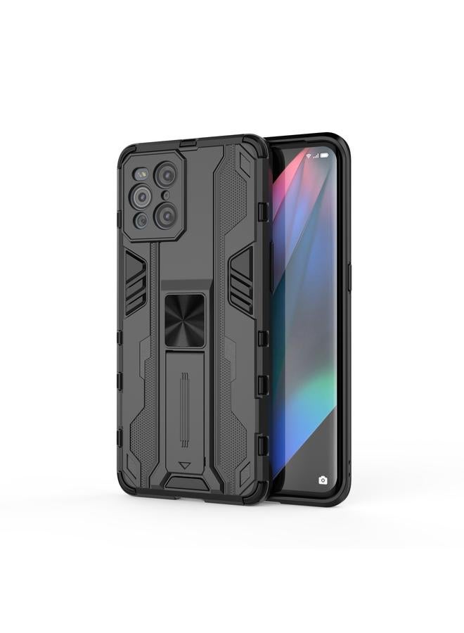 اس-توب جراب لهاتف OPPO Find X3 Supersonic مصنوع من مادة PC + TPU ومضاد للصدمات مع حامل - Image 1