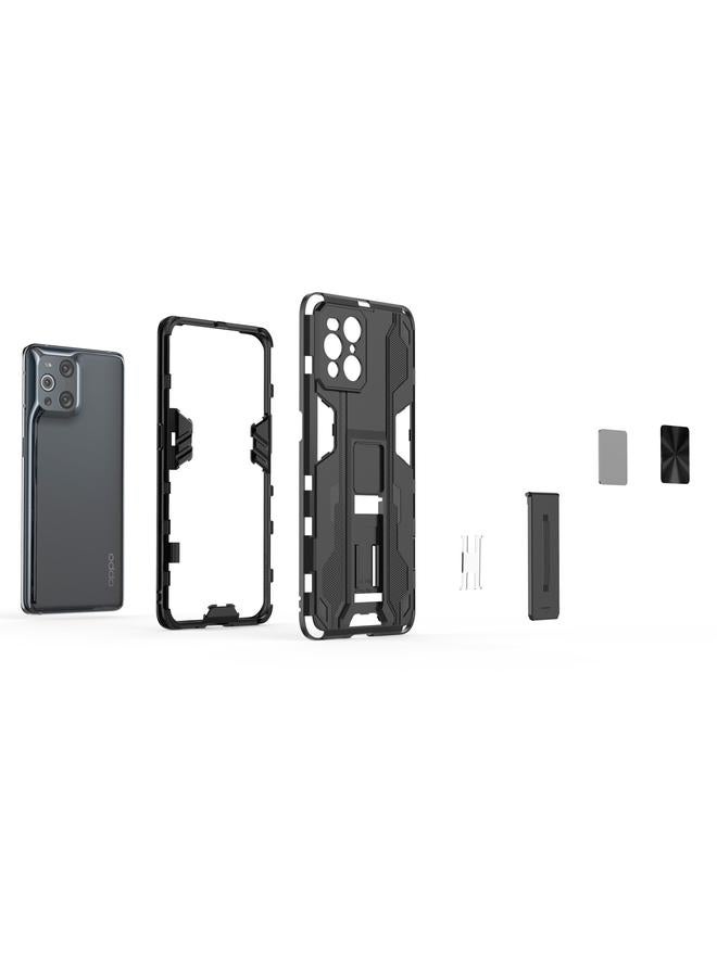 اس-توب جراب لهاتف OPPO Find X3 Supersonic مصنوع من مادة PC + TPU ومضاد للصدمات مع حامل - Image 5