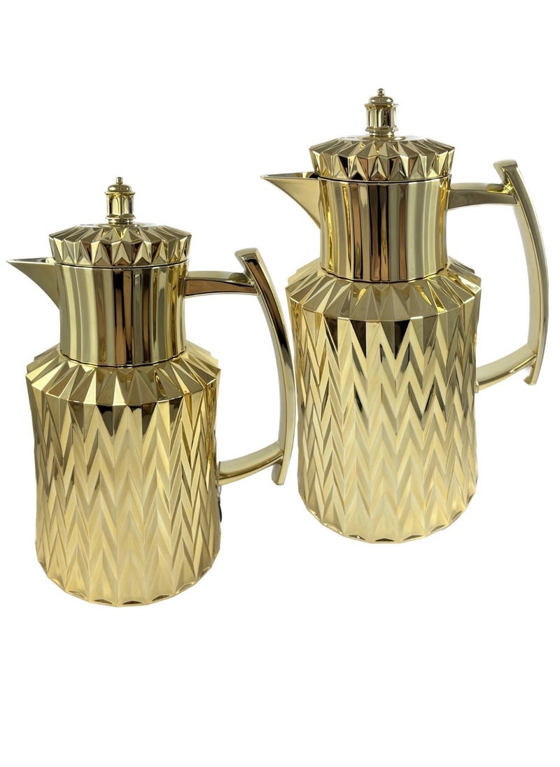 Home Maker - 2-Piece  Tea & Coffee Flask, Gold - Image 1
