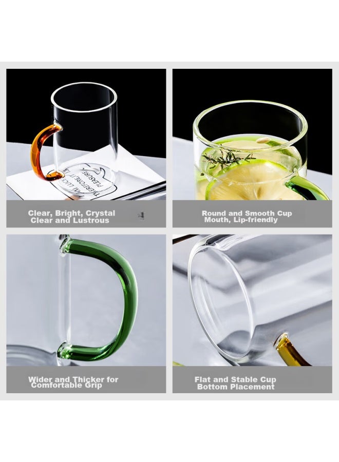 Weimingnuo Glass Drinking Cups, Heat-resistant Tea Cups Set, Home Use With Handle, Transparent High Borosilicate Glass Cups, 6-piece Set, 300ml - Image 5