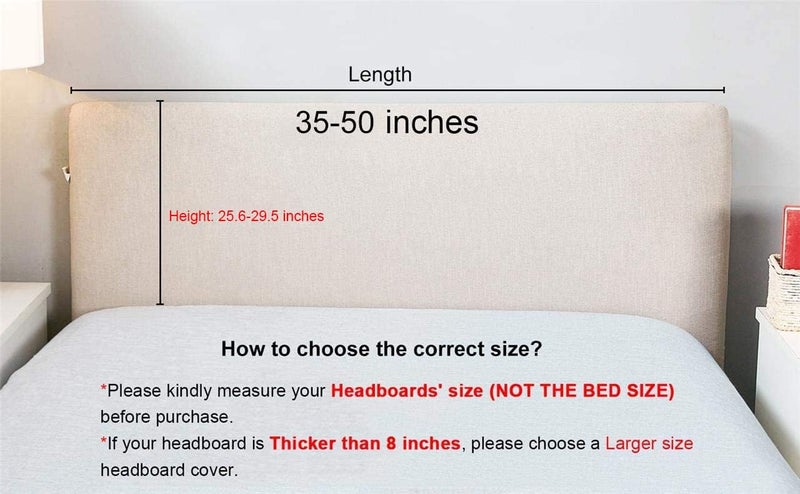 WOMACO Headboard Cover with Remote Pockets, Stretch Velvet Head Board Slipcover, Queen/Twin/King/Changeable Bed Head Cover for Upholstered Headboard (Black, Headboard Length (35"-43")) - Image 2