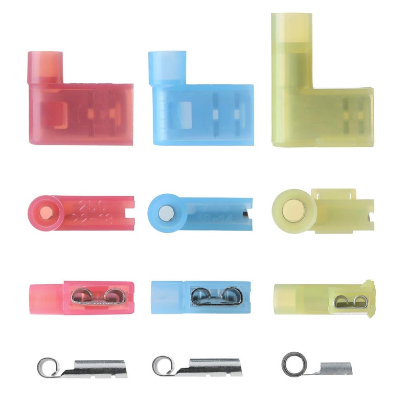 XHF 330 PCS 22-10 AWG Female Male Spade Flag Disconnect Connectors Kit Terminals Nylon Fully Insulated Quick Crimp Wire Connectors - Image 5