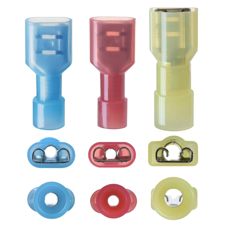 XHF 330 PCS 22-10 AWG Female Male Spade Flag Disconnect Connectors Kit Terminals Nylon Fully Insulated Quick Crimp Wire Connectors - Image 4