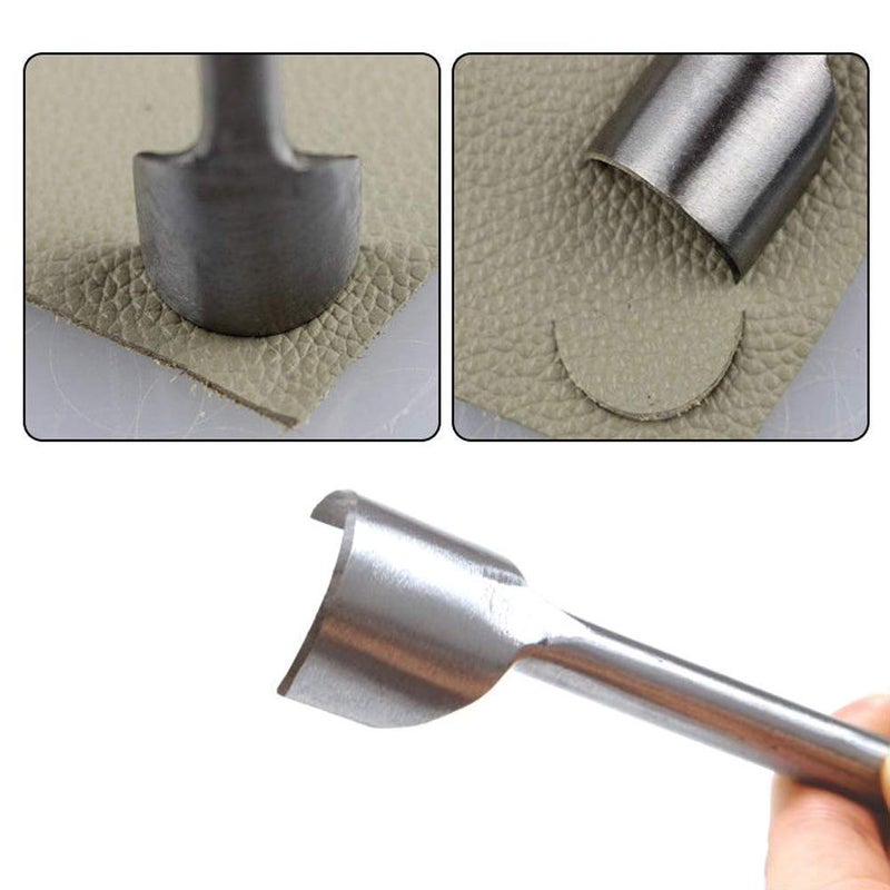 Odowalker 10 Pcs Half Round Leather Punches, Strap End Punches Leather Tools Arc-Shaped Craft Half-Round Cutter Punch for Crafting Strap Belt Wallet and Bag End DIY Handwork 5-50mm - Image 2