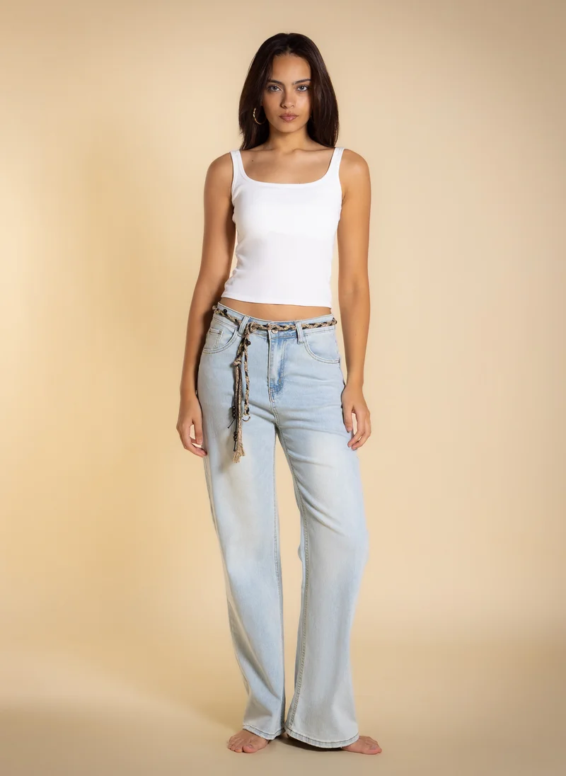شايبس SOFT STRAIGHT LEG JEANS WITH BELT
