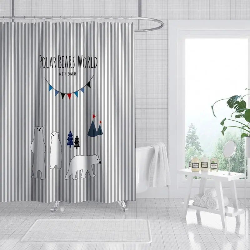Y&D Top Selling Cortinas De Bano Nordic Green Leaves Bathroom Mat Set With Shower Curtain - Image 2