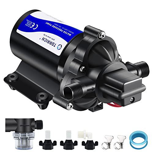 TDRRICH Water Pressure Booster Pump for RV，12V Diaphragm Power Water Pumps 4GPM 45PSI Self-priming Pump,Diaphragm Transfer Pump for Boats Inline Garden Hose Lawn Camper Sprinkler Irrigation - Image 1