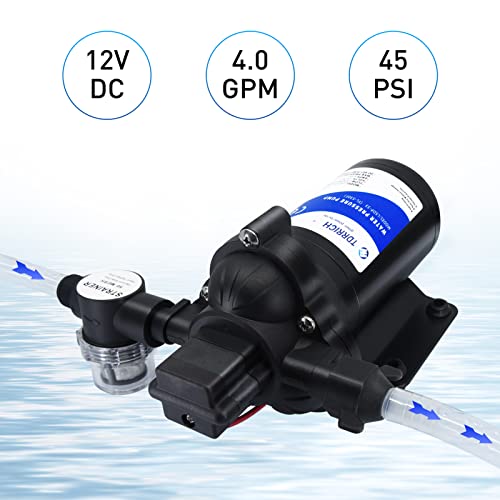 TDRRICH Water Pressure Booster Pump for RV，12V Diaphragm Power Water Pumps 4GPM 45PSI Self-priming Pump,Diaphragm Transfer Pump for Boats Inline Garden Hose Lawn Camper Sprinkler Irrigation - Image 2