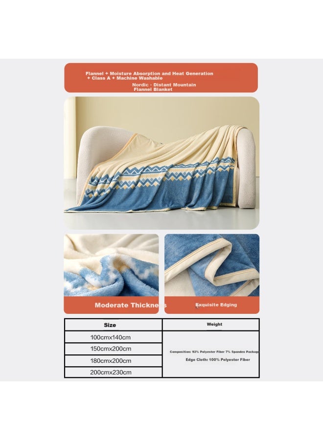 Shuixingjiafang Fleece Blanket, Winter Thickened And Plush Flannel Throw, Class A Blanket, Machine Washable, Approximately 2.3 Jin (1.15 Kg), 180×200cm - Image 1
