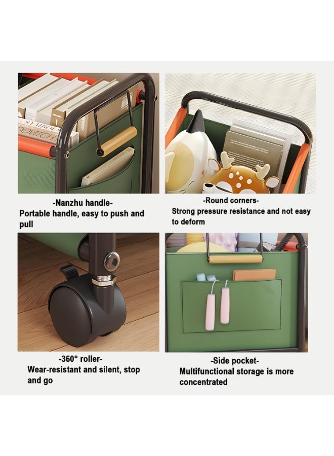 BLOOMING TIME Home Multifunctional Storage Utility Cart, Mobile Storage Bin, Ideal For Home Clothing Storage, Toy Storage, Snack Storage, Book Storage, Sundries Storage, Indoor Multifunctional Cart  Toy Storage Box, Large-Capacity Classified Storage Basket For Bedroom Living Room - Image 4