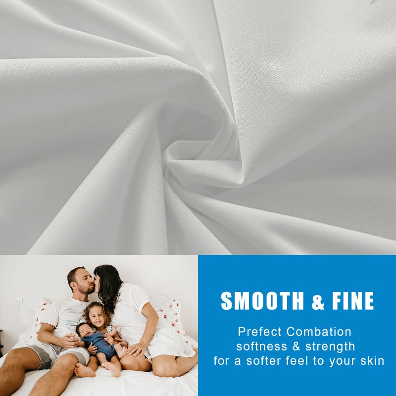 Parkdeny 2 Pack Mattress Protector Full Size 100% Waterproof Fitted Mattress Cover  Breathable Noiseless & Machine Washable Bed Cover Deep Pocket from 5"" to 21""  Bed Protector for Pets Kids Adults Light Grey  - Image 2