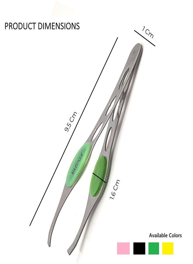 Majestique Eyebrow Pluker with Nail Scissors for Women and Men By Twiser Eyebrows | Cuticle Scissors Tools for Ingrown Hair and Splinters | Facial Twizzer Tools for Eyebrows and Hair Plucker Removal - Gold/Silver 2Pcs - Image 3