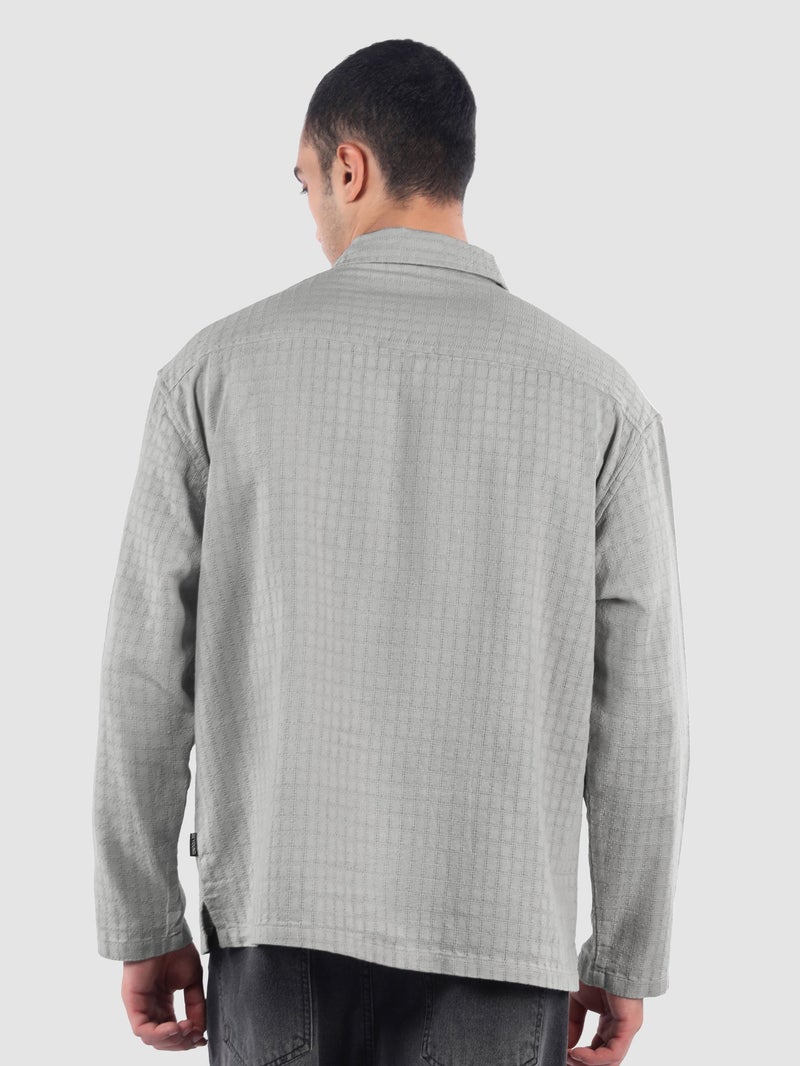 Beyoung Light Grey Pullover Kurta Shirt - Image 3