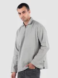 Beyoung Light Grey Pullover Kurta Shirt