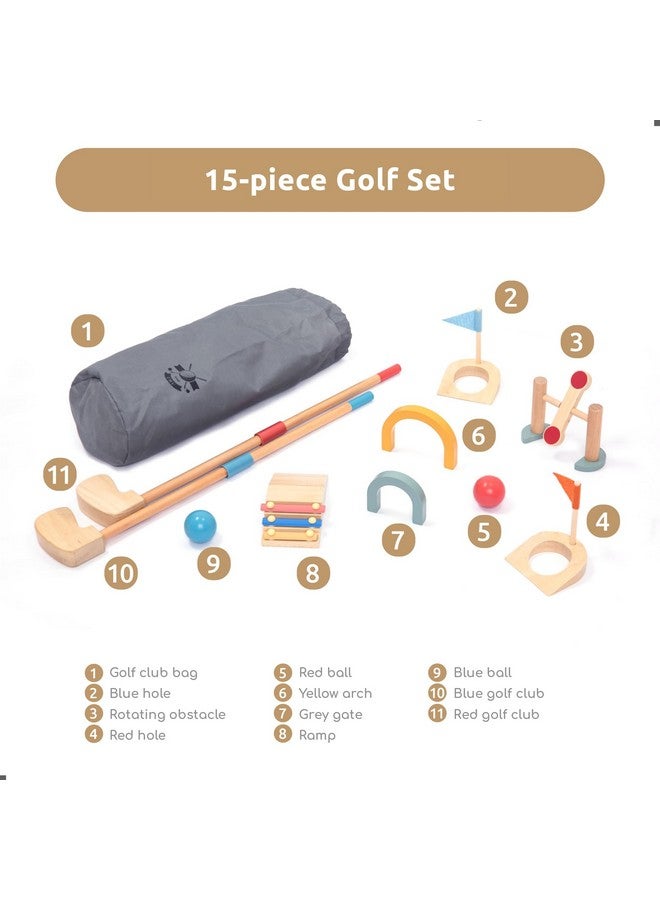 umu® Wooden Mini Golf Set for Kids - 6 Obstacles, Indoor and Outdoor Golf Toy with Balls and Clubs - Creative Learning Toy for Boys and Girls Ages 3 4 5 6 - Image 4