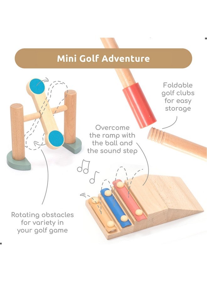 umu® Wooden Mini Golf Set for Kids - 6 Obstacles, Indoor and Outdoor Golf Toy with Balls and Clubs - Creative Learning Toy for Boys and Girls Ages 3 4 5 6 - Image 3