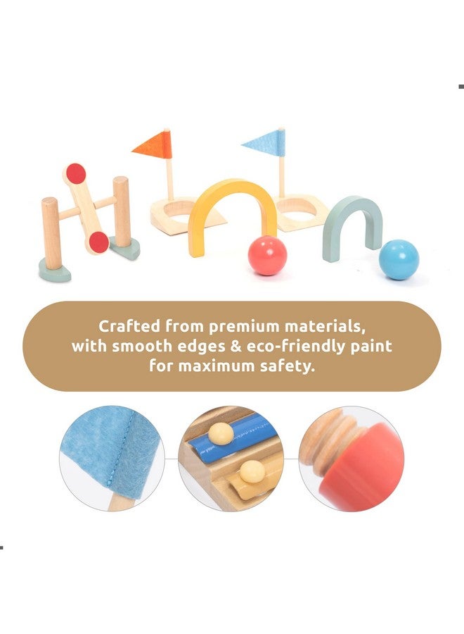 umu® Wooden Mini Golf Set for Kids - 6 Obstacles, Indoor and Outdoor Golf Toy with Balls and Clubs - Creative Learning Toy for Boys and Girls Ages 3 4 5 6 - Image 2