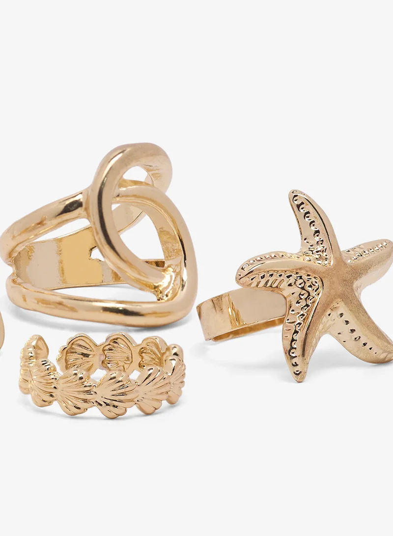 جينجر خواتم ذهبية عريضة جريئة