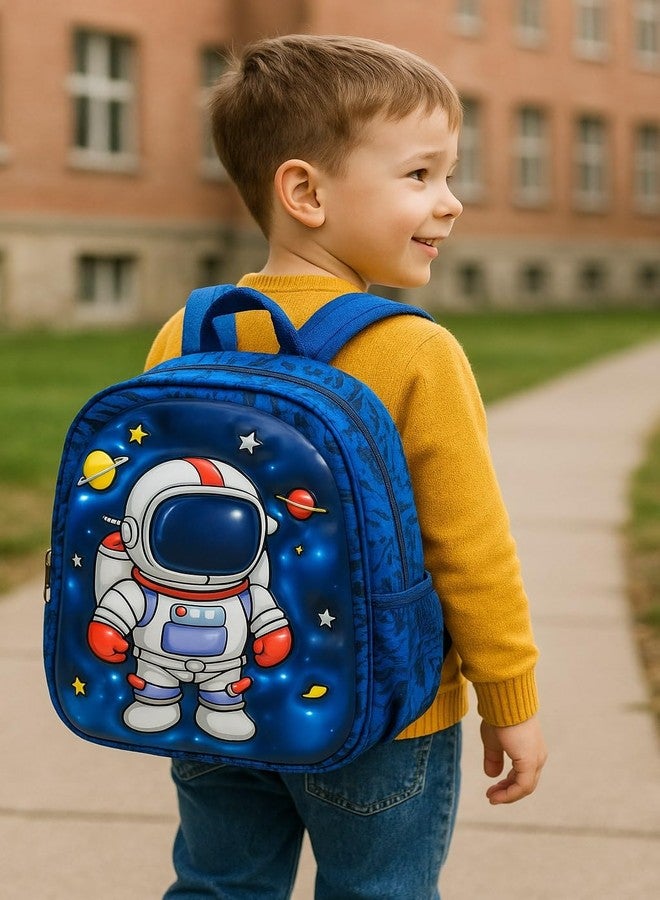 ZEVORA Kids Backpack - Cartoon Astronaut Design (Blue) Waterproof Shoulder Bag (Light Blue, 14 inch) - Image 2