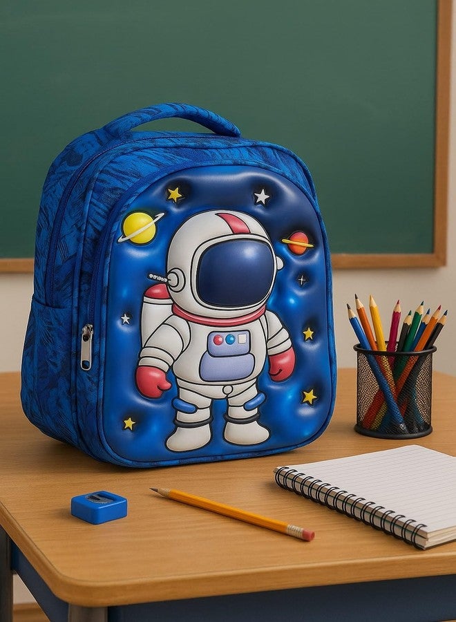 ZEVORA Kids Backpack - Cartoon Astronaut Design (Blue) Waterproof Shoulder Bag (Light Blue, 14 inch) - Image 3