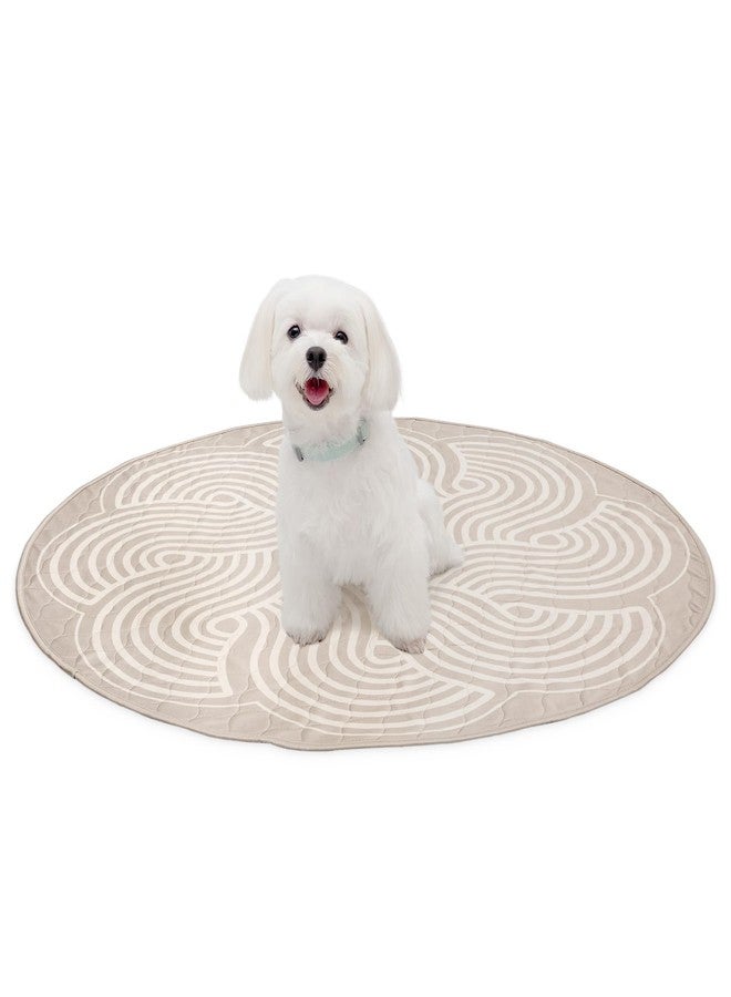Paw Inspired 2ct Paw Inspired Round Designer Dog Pads | Premium Washable Pee Pads | Reusable Puppy Pads for Potty Training, Whelping, Waterproof Mat | Leakproof, Non-Slip Liner (Tan, 36") - Image 5