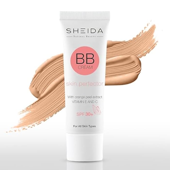 Sheida BB Cream with SPF 30+, Hydrating Daily Tinted Day Cream, Natural Finish, Buildable Light Coverage, 24h Moisture, Vitamin C & E for Even Skin Tone and Radiant Look – 50 ml (Light) - Image 1