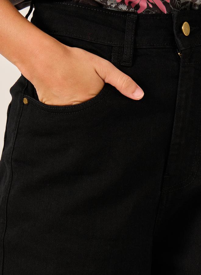 Styli High Rise Wide Leg Jeans with Pockets - Image 3