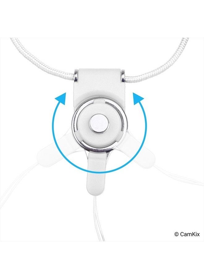 CamKix - 2X CamKix Camera Shutter Remote Control with Bluetooth Wireless Technology - Black+White - Lanyard with Detachable Ring Mount - Pictures/Video Wirelessly at 30 ft Compatible with iPhone/Android - Image 1