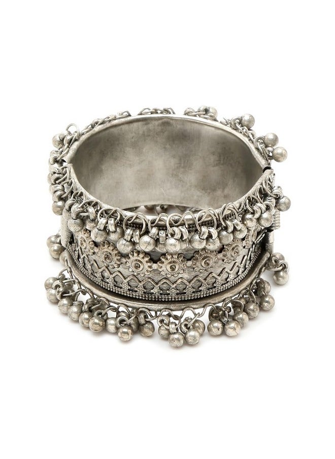 YouBella - YouBella Jewellery for Women Celebrity Inspired Oxidised Silver Plated Cuff Bracelet Bangle for Women and Girls (Style 6) - Image 1