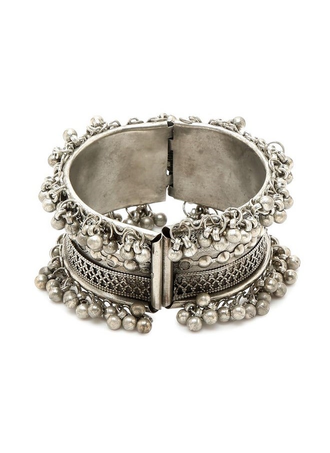 YouBella - YouBella Jewellery for Women Celebrity Inspired Oxidised Silver Plated Cuff Bracelet Bangle for Women and Girls (Style 6) - Image 1