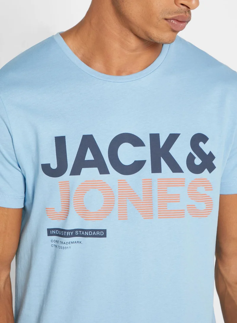 JACK & JONES Logo Regular Fit Crew Neck T-Shirt